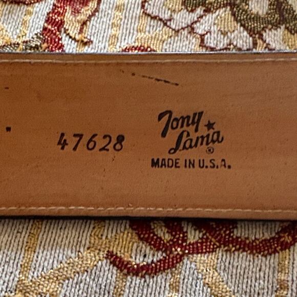 Tony Lama vintage brown women’s size 32 belt gold buckle main image 4